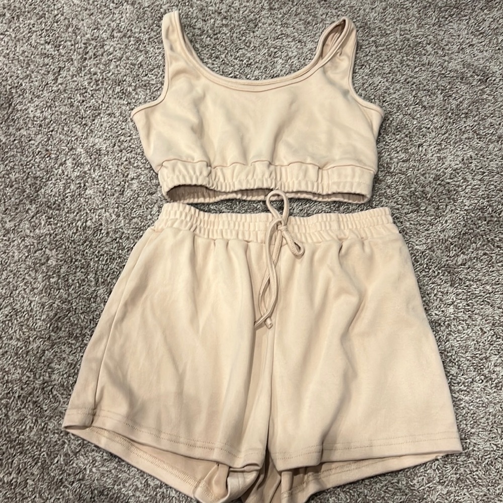 Shein cream PJ set